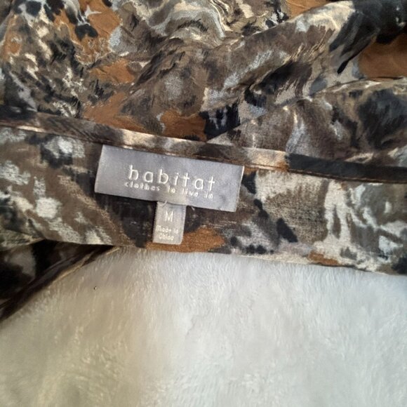 Habitat Womens Floral Print 3/4 Sleeve Scoop Neck Tunic Top Medium Brown Casual - Picture 3 of 8